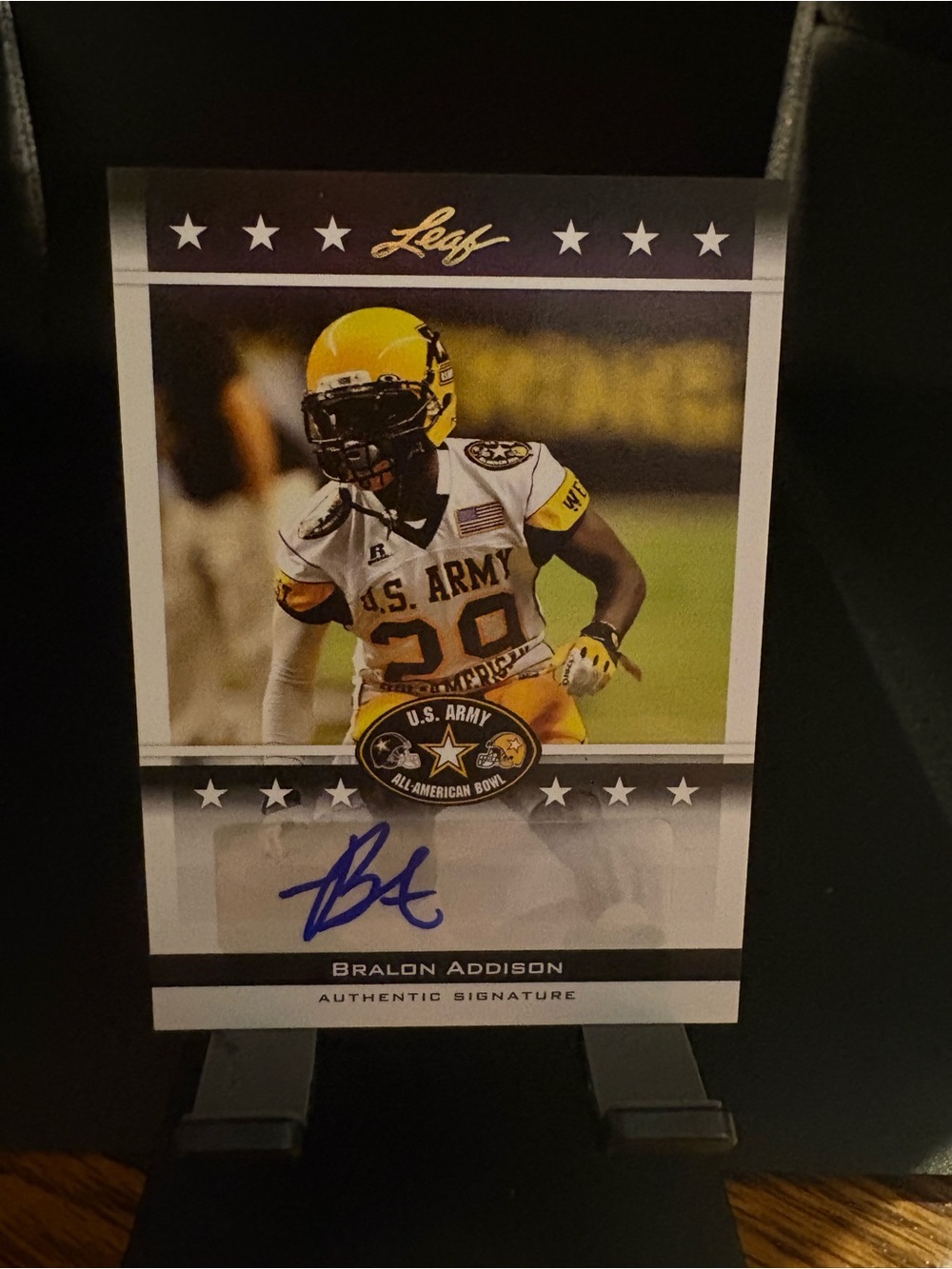 Bralon Addisson Autographed U.S. Army All-American Bowl Card